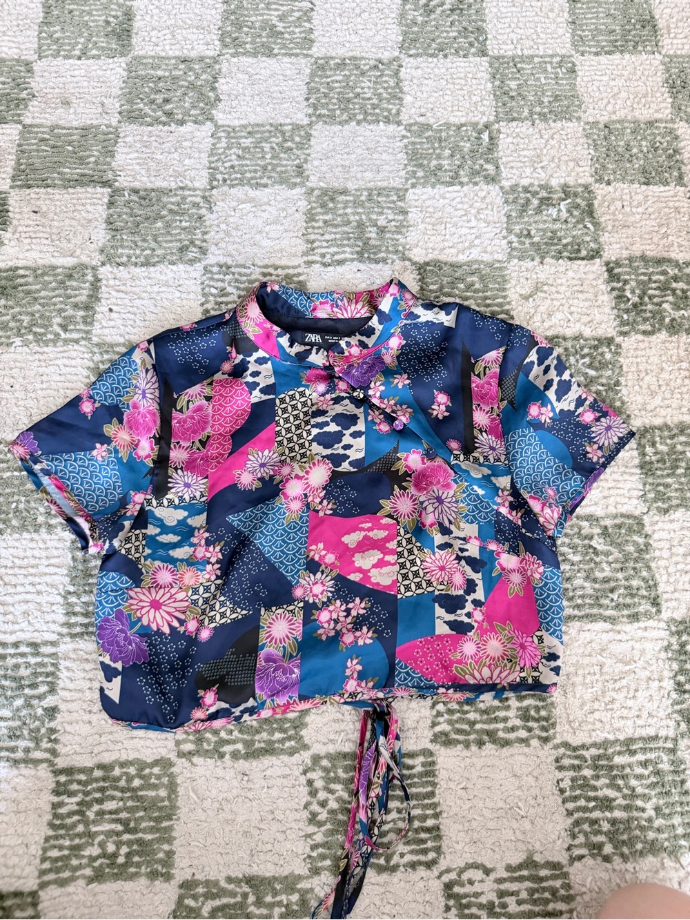 Zara Oriental Print Crop Top